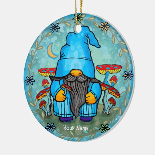 Blauer Gnome Keramik Ornament (Links)