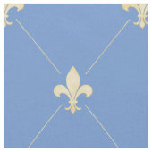 Blauer Gold Fleur-de-Lis (groß) Blau Stoff (Nahaufnahme)