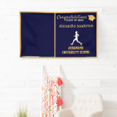 Blauer Gold-Gratulationsläufer-Graduate-Banner Banner (Insitu)