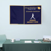 Blauer Gold-Gratulationsläufer-Graduate-Banner Banner (Messeveranstaltung)
