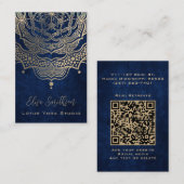 Blauer Gold & Navy Klasse Elegant Yoga Reiki Manda Visitenkarte (Vorne/Hinten)