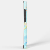 Blauer goldbedruckter Marmor Sommer Custom Monogra Samsung Galaxy Hülle (Rechte Seite)