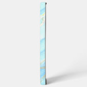 Blauer goldbedruckter Marmor Sommer Custom Monogra Samsung Galaxy Hülle (Linke Seite)