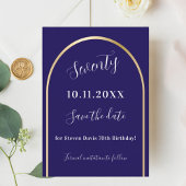 Blauer Goldbogen-Geburtstag Save The Date