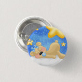 Blauer goldener Bär Button (Vorne & Hinten)