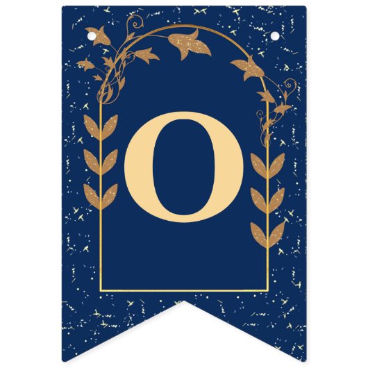 Blauer goldener Glitzer Unser Hochzeitstag Wimpelkette (Zweite Fahne)