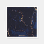 Blauer goldener Marmor Serviette (Vorderseite)