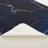 Blauer goldener Marmor Sherpadecke (3/4)