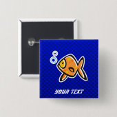 Blauer Goldfisch Button (Vorne & Hinten)