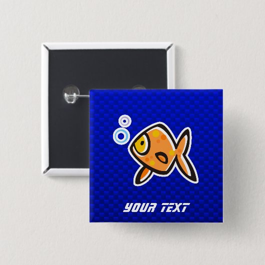 Blauer Goldfisch Button (Vorne & Hinten)