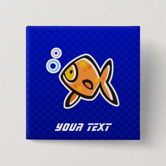 Blauer Goldfisch Button (Vorderseite)