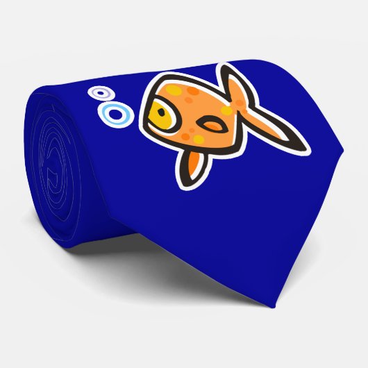 Blauer Goldfisch Krawatte (Gerollt)
