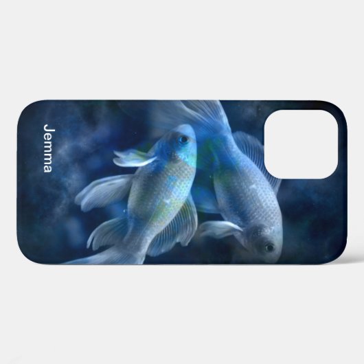 Blauer Goldfisch Personalisiert Case-Mate iPhone Hülle (Rückseite (Horizontal))