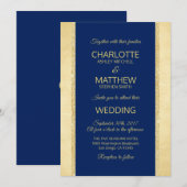 Blauer Goldfoil Glitzer Hochzeit Einladung (Vorne/Hinten)