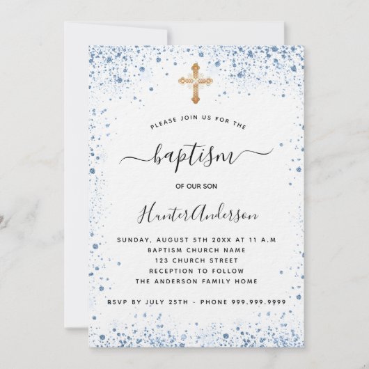 Blauer Goldkreuz Einladung (Vorderseite)