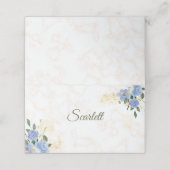 Blauer Goldmarmor geflochtene Platzkarte (Außenseite Aufgefaltet)