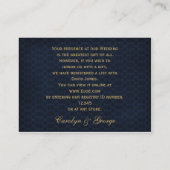 Blauer Goldschneeflocken Hochzeitsgeschenk Begleitkarte (Rückseite)