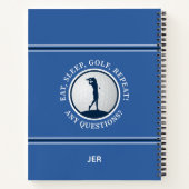 Blauer Golf-Logbuch-Game-Day-Fortschritt für Fraue Notizblock (Rückseite)