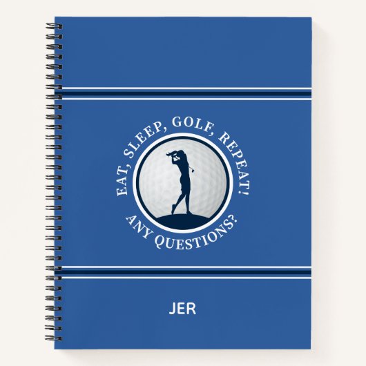 Blauer Golf-Logbuch-Tag-Progress für sie Notizblock (Vorderseite)