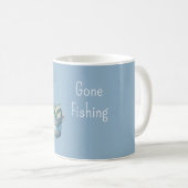 Blauer Gone-Fishing-Eimer Kaffeetasse (VorderseiteRechts)