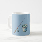 Blauer Gone-Fishing-Eimer Kaffeetasse (Vorderseite Links)