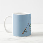 Blauer Gone-Fishing-Eimer Kaffeetasse (Links)