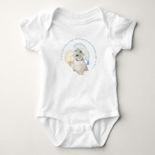 Blauer Goodnight Westie mit Kerze Baby Strampler