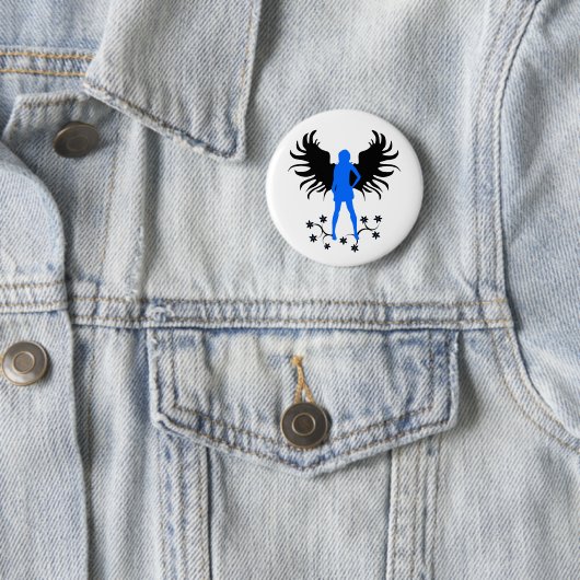 Blauer Goth Engelsknopf Button (Beispiel)