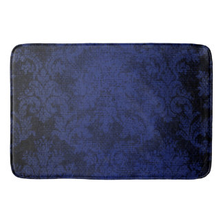 Blauer Goth viktorianischer Damast-Vintage Tapete Badematte