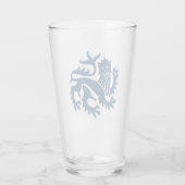 Blauer Gothic-Revival-Löwenglas Glas (Rückseite)