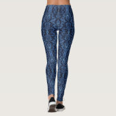 Blauer gotischer Damast Leggings (Rückseite)