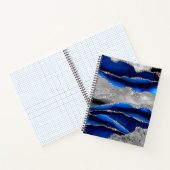 BLAUER GRABMARBLE AGATE SILVER GLITZER GLAM NOTIZBLOCK (Innenseite)