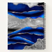 BLAUER GRABMARBLE AGATE SILVER GLITZER GLAM NOTIZBLOCK (Rückseite)