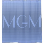 Blauer Gradation-Riesenmonogramm Duschvorhang (Vorderseite)