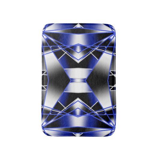 Blauer Gradient ausgefüllter mechanischer Zeichnen Badematte (Vorderseite Vertikal)