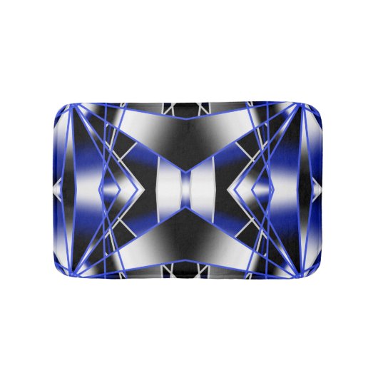 Blauer Gradient ausgefüllter mechanischer Zeichnen Badematte (Vorderseite)