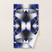 Blauer Gradient ausgefüllter mechanischer Zeichnen Badhandtuch Set (Handtuch)