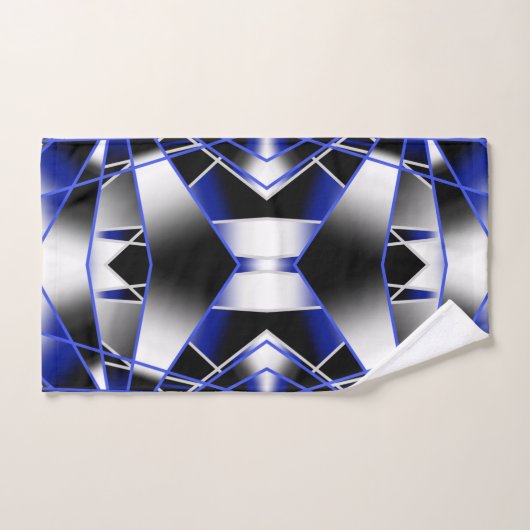 Blauer Gradient ausgefüllter mechanischer Zeichnen Badhandtuch Set (Handtuch)