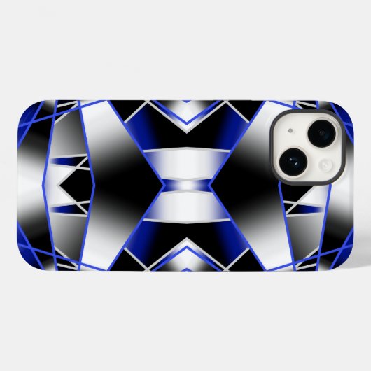 Blauer Gradient ausgefüllter mechanischer Zeichnen Case-Mate iPhone Hülle (Rückseite (Horizontal))