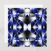 Blauer Gradient ausgefüllter mechanischer Zeichnen Feiertagskarte (Vorne/Hinten)