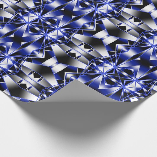 Blauer Gradient ausgefüllter mechanischer Zeichnen Geschenkpapier (Ecke)