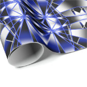 Blauer Gradient ausgefüllter mechanischer Zeichnen Geschenkpapier (Rolleneckpunkt)