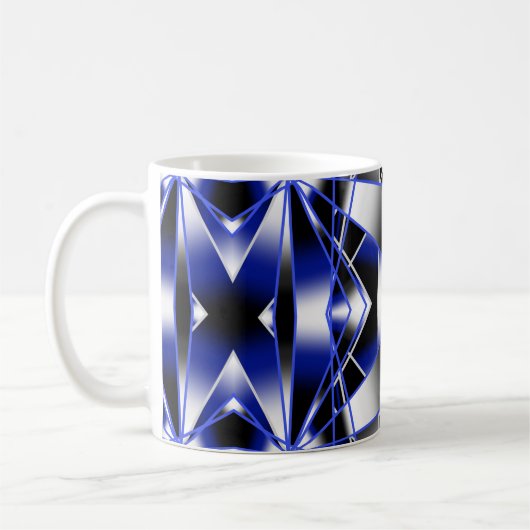 Blauer Gradient ausgefüllter mechanischer Zeichnen Kaffeetasse (Links)