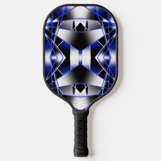 Blauer Gradient ausgefüllter mechanischer Zeichnen Pickleball Schläger (Vorderseite)
