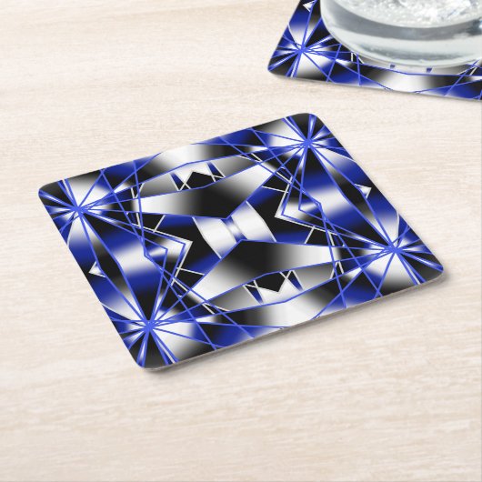 Blauer Gradient ausgefüllter mechanischer Zeichnen Rechteckiger Pappuntersetzer (angewinkelt)