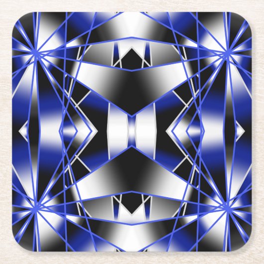 Blauer Gradient ausgefüllter mechanischer Zeichnen Rechteckiger Pappuntersetzer (Vorderseite)