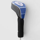 Blauer Gradient Block Modernes Monogramm Golf Headcover (angewinkelt)
