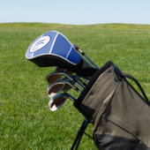 Blauer Gradient Block Modernes Monogramm Golf Headcover (In SItu)