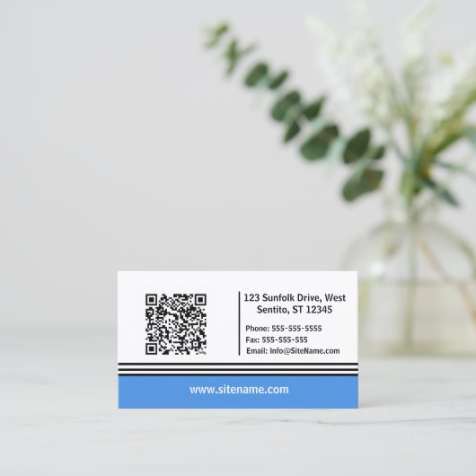 Blauer Gradient Bottom Einfach Modern Beruflich Visitenkarte (Stehend Vorderseite)