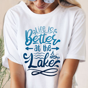 Blauer Gradient Das Leben ist besser am See T-Shirt
